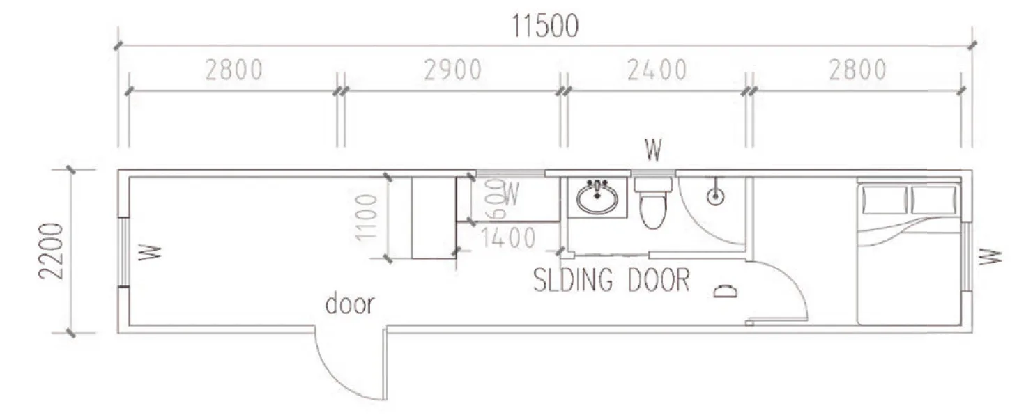 Plano de medidas – Casa cápsula Apple Big