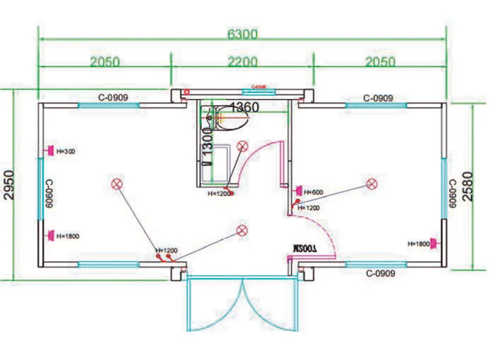 Plano de medidas – Casa expandible de 18 m²